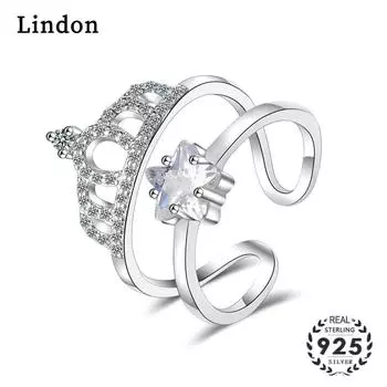 Женские кольца Lindon из медного сплава, кремнезема и циркона, юбилейное ювелирное кольцо