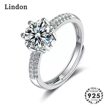 Женские кольца Lindon из медного сплава с цирконом, ювелирные кольца для вечеринок серебряный