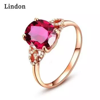 Женские кольца Lindon с кубическим цирконием для женщин, свадебные украшения, подарок на помолвку Resizable красный