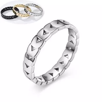 Женские кольца Модное полое кольцо из нержавеющей стали Серебро Золото Простое женское кольцо из титановой стали Хвостовое кольцо для девочек-подростков с аксессуарами 5#