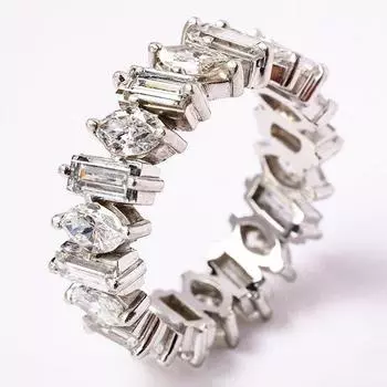 Женские кольца с кубическим цирконием геометрической формы, свадебные трендовые роскошные кольца-обещания, серебряные модные женские украшения 8