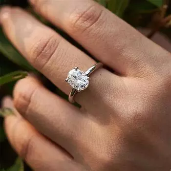 Женские кольца с кубическим цирконом овальной огранки, классический и простой дизайн, аксессуары для свадьбы и помолвки, ювелирные изделия вечности 5 серебряный/белый