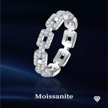 Женские кольца с муассанитом уникального дизайна, инкрустированные сверкающими камнями муассанита