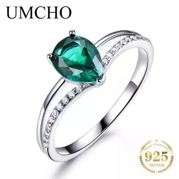 Женские кольца UMCHO с зеленым изумрудом 5 изумрудный