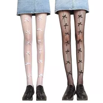 Женские колготки, ажурные чулки с цветочным принтом, сексуальные колготки, чулки One Size чёрный
