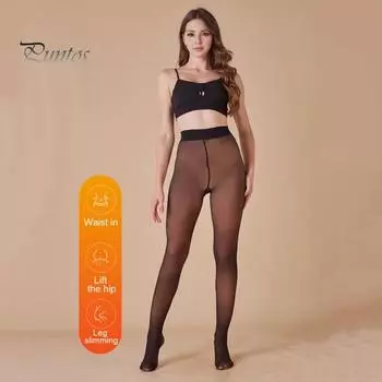 Женские колготки черного цвета с высокой талией, облегающие, с подъемом бедер, прозрачные, тонкие, повседневные, чулочно-носочные изделия, повседневная одежда L чёрный