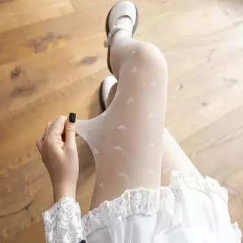 Женские колготки с вышивкой в виде сердца, ультратонкие, прозрачные, высокоэластичные, нескользящие, однотонные, для поездок на работу, свиданий, вечеринок, мини-юбка, подходящие чулочно-носочные изделия чёрный