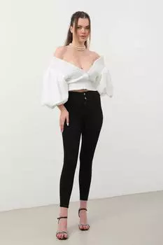 Женские колготки с высокой талией, черные