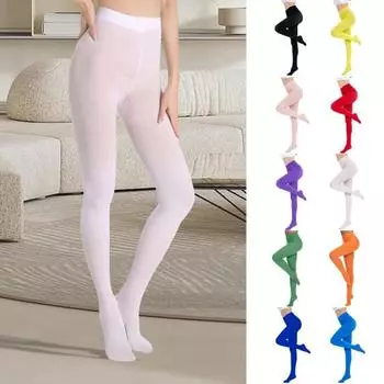 Женские колготки с высокой талией, однотонные, высокоэластичные, обтягивающие, тонкие, карамельного цвета, противоскользящие, для косплея оранжевый