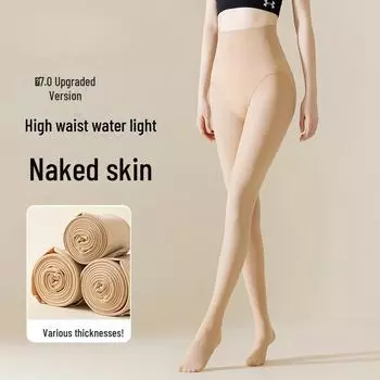 Женские колготки Water-Light Nude - утолщенный бархат, высокая талия, без занижения, леггинсы осень/зима Simple 945 (70g lint-free) чёрный