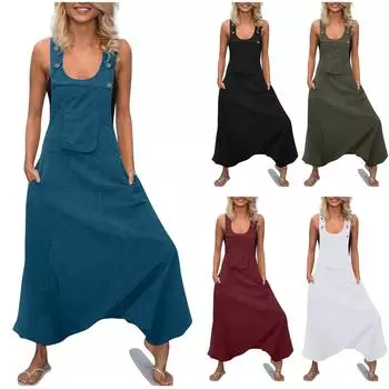 Женские комбинезоны больших размеров для йоги, свободные широкие брюки, однотонные подтяжки, одежда для тела, комбинезон L армия зеленый