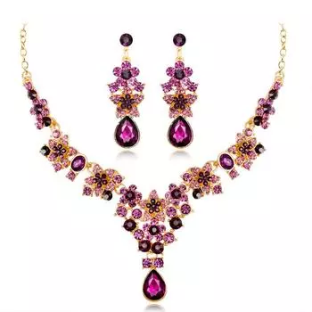 Женские комплекты бижутерии с ожерельем и серьгами B0910751 белый