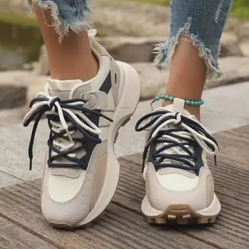 Женские корейские кроссовки Forrest Gump на толстой подошве весна/осень 2024 года — повседневная обувь Daddy Commuter 35 синий