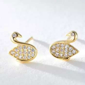Женские корейские универсальные серьги лебедь серьги милые для девушки