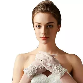 Женские короткие атласные перчатки, перчатки длиной до запястья для свадьбы, оперной вечеринки, эластичные перчатки 1920-х годов