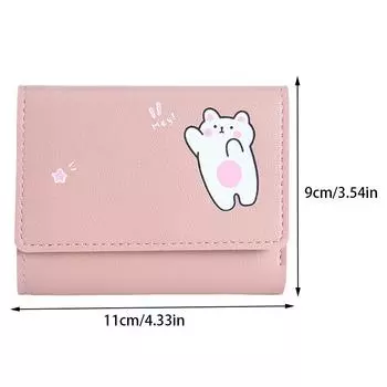 Женские короткие симпатичные маленькие кошельки, студенческие держатели для карт в три раза, сумка для удостоверения личности для девочек, держатель для карт, кошелек для монет, женские кошельки, сумки с мультяшными героями