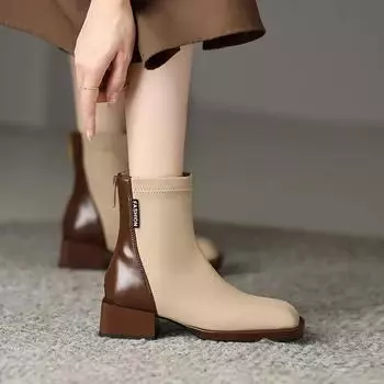 Женские короткие туфли эластичные осень-зима 2024 женские ботильоны Y2k трендовая обувь весенние ботильоны распродажа высокое качество 35