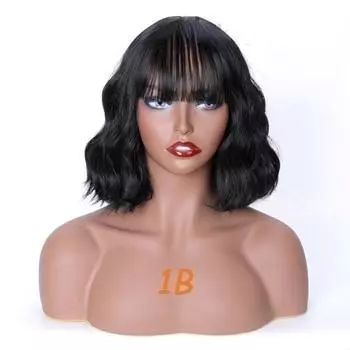 Женские короткие волнистые волосы с красочным синтетическим париком с челкой (цвет: 18 цветов) 2D-97C