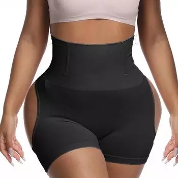 Женские Корректирующее белье для контроля живота, шорты для подтяжки ягодиц, формирователь тела, шорты для похудения, шорты для мальчиков до середины бедра, стройнее талии, корректирующие трусики-стринги M чёрный