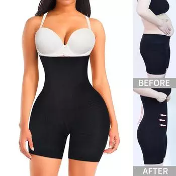 Женские корректирующие шорты, шорты для мальчиков с контролем живота, тренировочные шорты с высокой талией, утягивающее нижнее белье, корректирующие трусики, подтягивающие ягодицы M/L чёрный