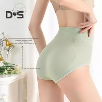 Женские корректирующие трусики с высокой талией, дышащие корректирующие трусы для похудения, нижнее белье для похудения, подтягивающее ягодицы, бесшовные трусы, корректирующее белье 2XL чёрный