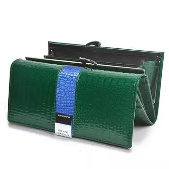 Женские кошельки из натуральной кожи аллигатора, женский кошелек, женский дизайн, клатч, длинный многофункциональный женский кошелек для монет, кошельки, сумки для денег 18.5cm*3.5cm*9.5cm чёрный