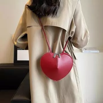 Женские кошельки Love Sling, женские сумки для телефона в форме сердца, дизайнерские мини-кошельки из искусственной кожи, небольшие однотонные сумки через плечо чёрный