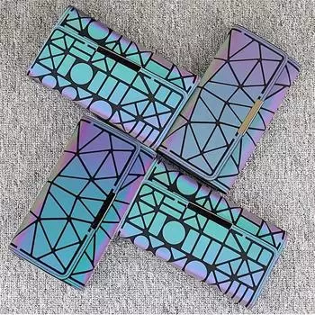 Женские кошельки с зажимом для денег, светящийся тройной складной геометрический длинный кошелек, серебристый женский клатч, сумка для телефона