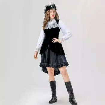 Женские костюмы на Хэллоуин Cos Sexy Long Skirt Dress Costume L чёрный
