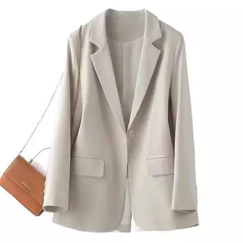 Женские костюмы, пиджаки на весну и осень, корейская мода, пальто, повседневный пиджак с прорезными карманами, британский формальный деловой пиджак, куртка S розовый