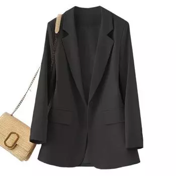 Женские костюмы, пиджаки на весну и осень, корейская мода, пальто, повседневный пиджак с прорезными карманами, британский формальный деловой пиджак, куртка S розовый