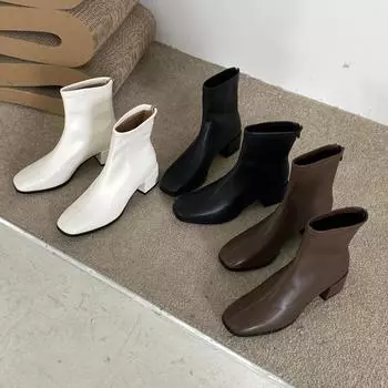 Женские ковбойские сапоги Botine Femme, винтажные сапоги до середины икры с острым носком, сапоги до колена на квадратном каблуке без шнуровки Botas 39 белый