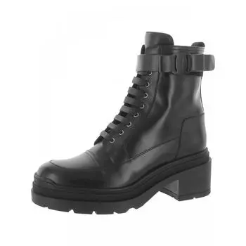 Женские кожаные армейские мотоциклетные ботинки Salvatore Ferragamo