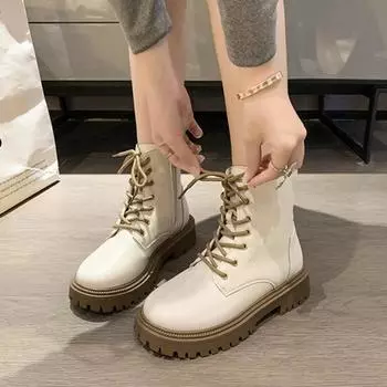 Женские кожаные ботильоны в стиле ретро 35 чёрный