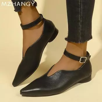 Женские кожаные ботинки челси с острым носком на плоской подошве, женская модная обувь 2025 года, зимние прогулочные готические зимние ботинки Mujer 35 чёрный