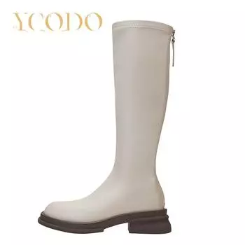 Женские кожаные ботинки с удобной круглой головкой 39 чёрный