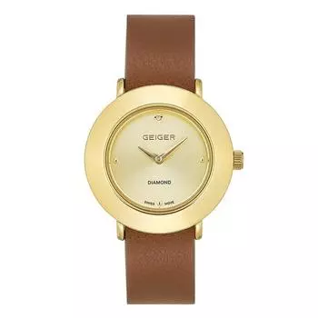 Женские кожаные часы Geiger с бриллиантами GE8041