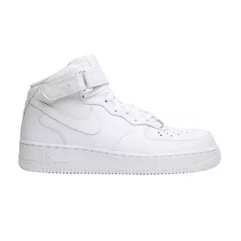 Женские кожаные кроссовки Nike Air Force 1 Mid 07 тройного белого цвета 366731-100 36.5