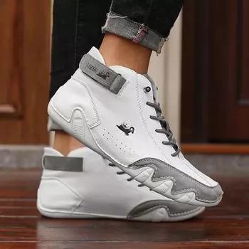 Женские кожаные модные рабочие туфли с мягкой подошвой, удобные новые дизайнерские брендовые ботинки для отдыха на мотоцикле, обувь для мужчин 36