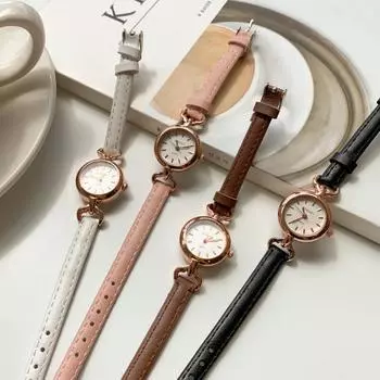 Женские кожаные наручные часы Blue City Mini Circle, 4 цвета