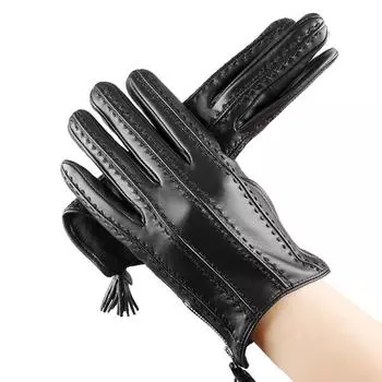 Женские кожаные перчатки Перчатки из натуральной кожи Женские перчатки для сенсорных экранов Черные танцевальные перчатки для девочек Черные танцевальные перчатки Женские кожаные перчаткиTouch L чёрный