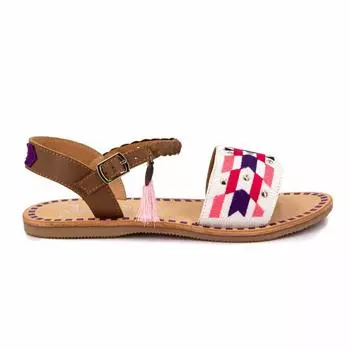 Женские кожаные сандалии на плоской подошве INITIALE PARIS