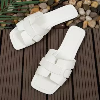 Женские кожаные сандалии на плоской подошве с открытым каблуком, пляжная обувь для пар, повседневная обувь без застежек, удобная мода для ног 36