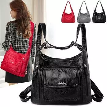 Женские кожаные сумки большой вместимости повседневные сумки через плечо мягкие винтажные высококачественные женские теплые