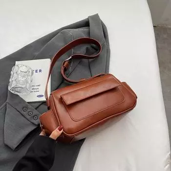 Женские кожаные сумки большой вместимости, простые, разноцветные, модные сумки через плечо, повседневные, с широким плечевым ремнем, женские сумки