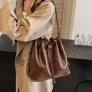 Женские кожаные сумки через плечо, роскошные дизайнерские женские сумки-ведра, женские сумки через плечо, мода