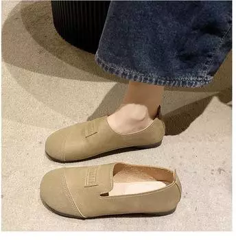 Женские кожаные туфли-лодочки в винтажном стиле с мягкой подошвой, замшевые плетеные ремни, полукруглые носки, новые 35