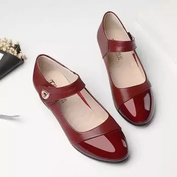 Женские кожаные туфли на каблуках-миди, красные, черные туфли, роскошные модельерские туфли-лодочки, офисная женская обувь 35 чёрный