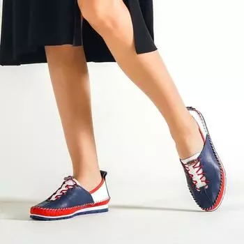 Женские кожаные туфли Tommy из натуральной кожи на плоской подошве