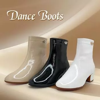 Женские кожаные высокие ботинки Martin, модные и дышащие, джазовые танцевальные ботинки на среднем каблуке 35 коричневый